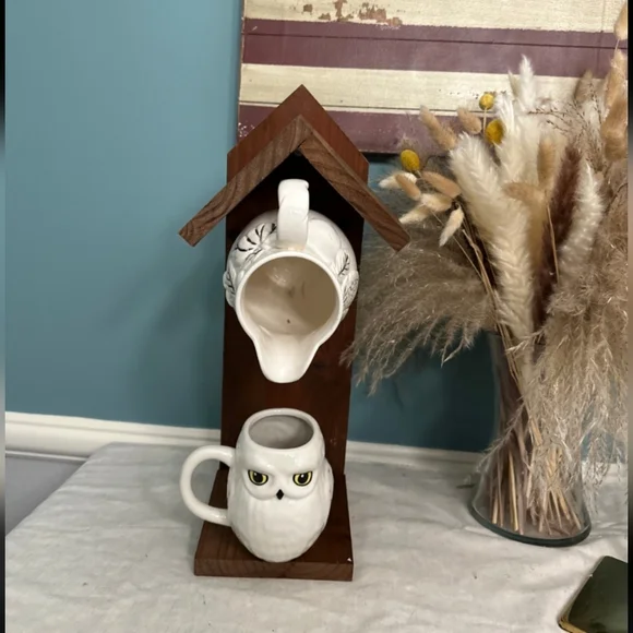 Rustic Wooden Handmade Teapot Bird Feeder Fruit - Picture 10 of 16